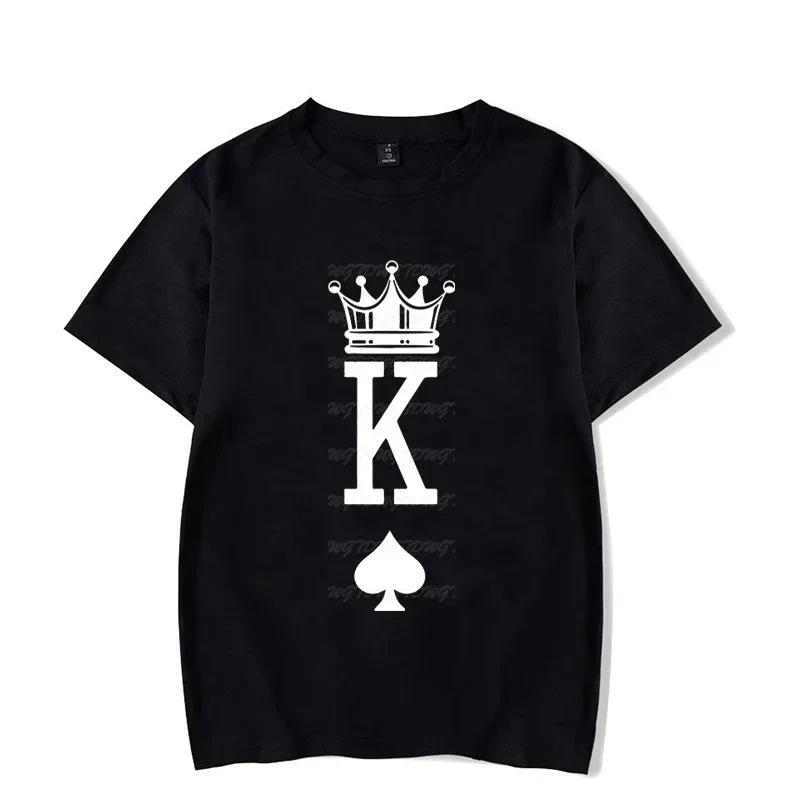 Queen Crown Couple Matching Tshirt Unisex Women Valentine Lovers Shirt Fashon Trend Wife Husband Tee Harajuku Couple Unisex T Shirt