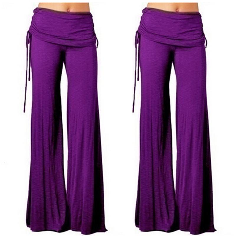Women's Spring Summer Straight Wide Straight Hollow Wide Leg Pants Office Casual Pants Multicolor Dance Trousers