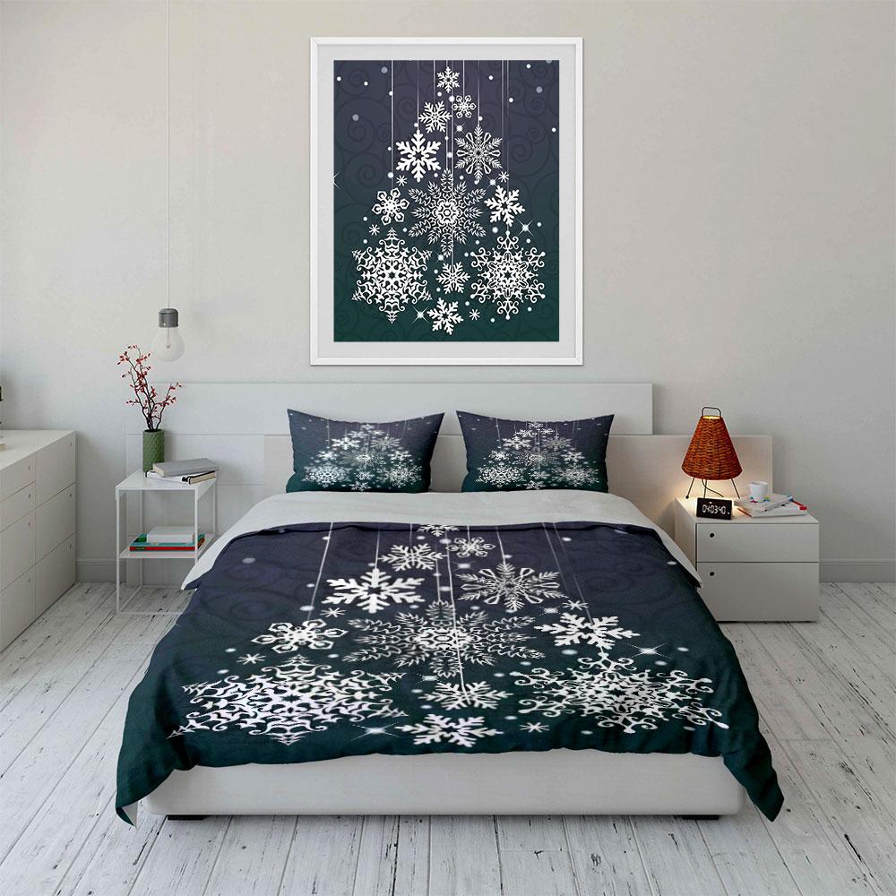 Snowflake Design Bedding Set Bedding Duvet Cover Set Duvet Cover Pillowcases (1 * Duvet Cover 2 * Pillowcases, Without Duvet Insert)