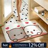 Soft Absorbent Non-Slip Rug Character Peach Cat Floor Mat Home Decor Doormat Bedroom Floor Mat Shower Carpet