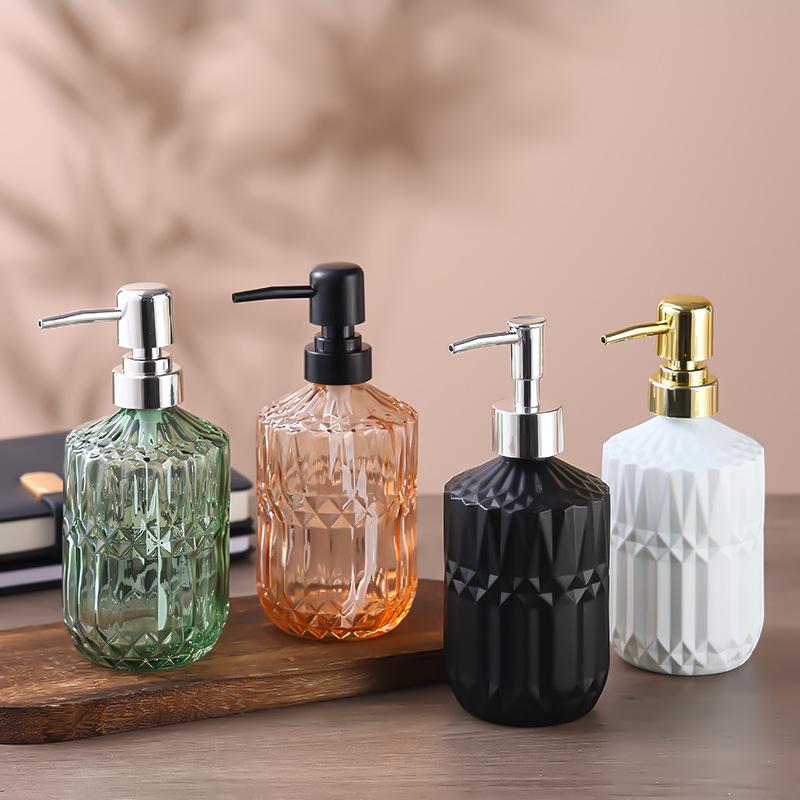 Luxurious Large-Capacity Glass Hand Soap and Shower Gel Dispenser Bottle