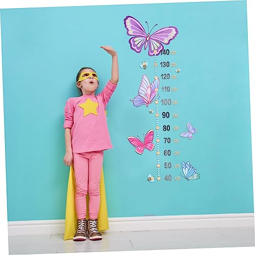 Butterfly Growth Chart Wall Decal, Self-Adhesive Waterproof Height Measurement Sticker for Kids Room, Nursery Wall Decor for Boys and Girls