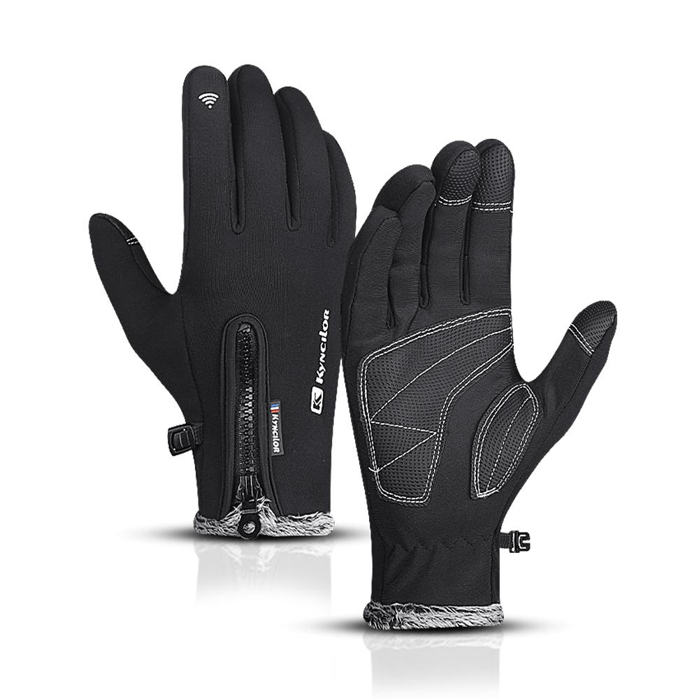 Kyncilor Touchscreen Fleece Winter Motorbike Gloves Waterproof Cycling Motorcycle for Men Women S чёрный