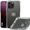 Silicone Case for iPhone 16 Pro, Transparent Shockproof Reinforced with Black Support