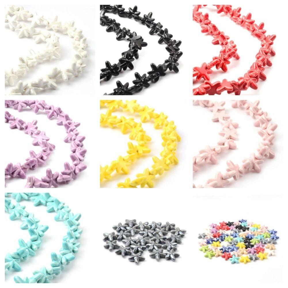 10pcs Handmade Craft Ceramic Spacer Loose Beads Ceramic Jewelry Making Material Starfish Bead Women