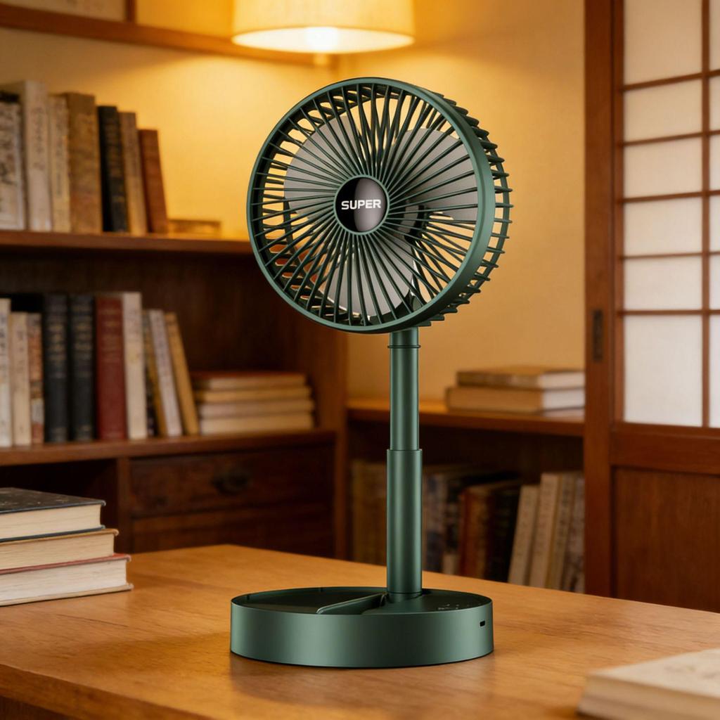 Portable Rechargeable Foldable Fan for Dorm, Desk, and Camping