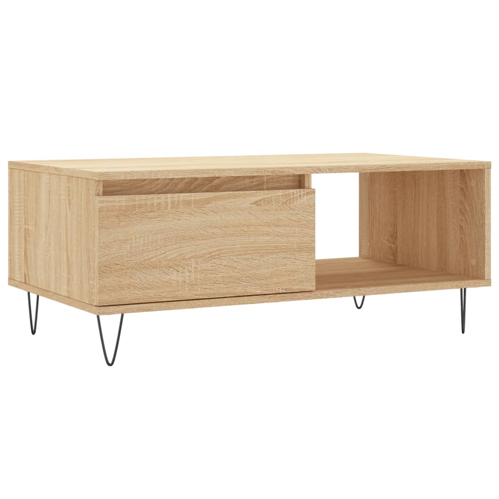  Coffee Table, Sonoma Oak 90x50x36.5 Cm Wood-based Material