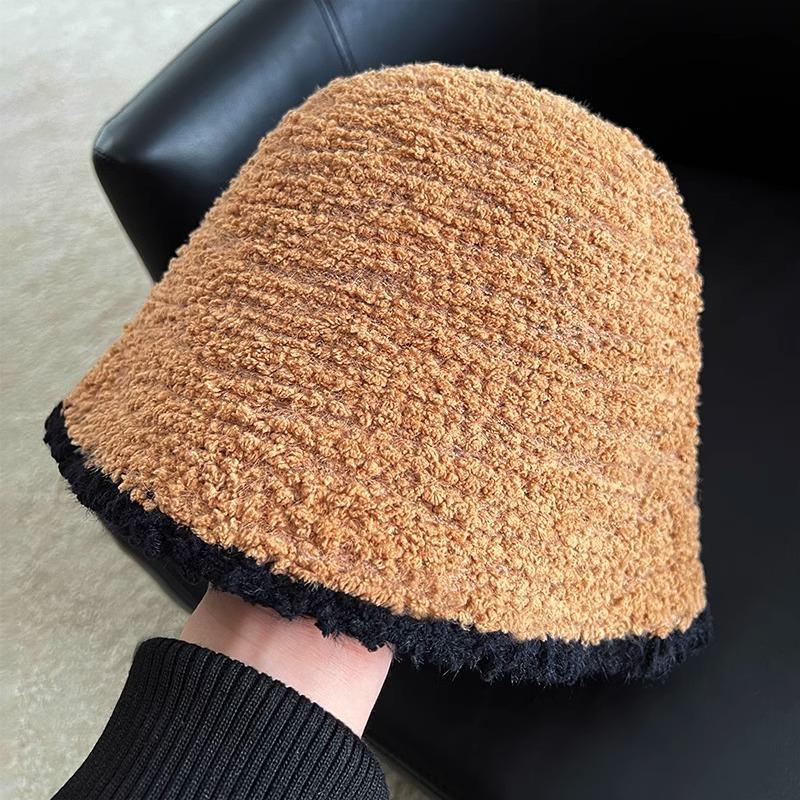 

Bucket hat women autumn and winter pregnant women postpartum confinement hat warm knitted bucket hat women winter show a small senior sense Average size (55-59cm)