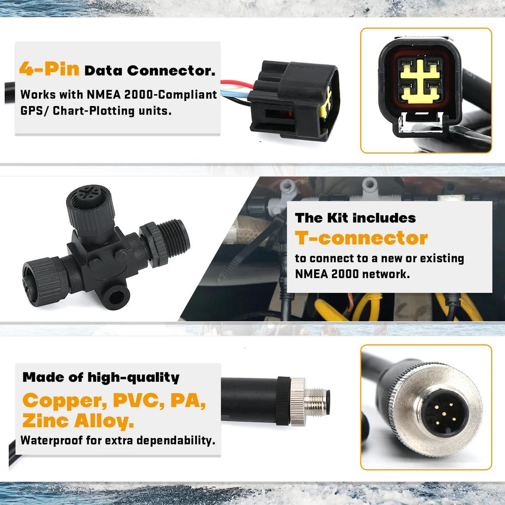 Yamaha Engine Interface Cable for NMEA 2000 Yacht Network with T-Connector Included (1m; 2m; 5m; 6m;7m) For Lowrance & Simrad