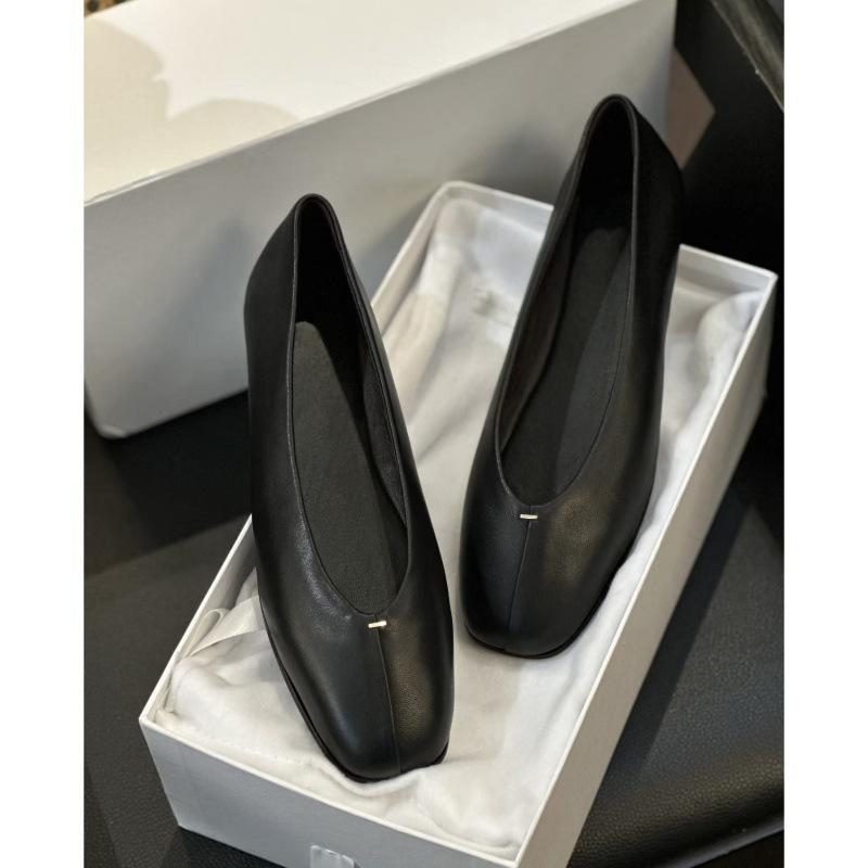 Cowhide version~ Genuine leather retro shallow mouth one-pedal single shoes women's casual versatile flat shoes grandma shoes ballet shoes