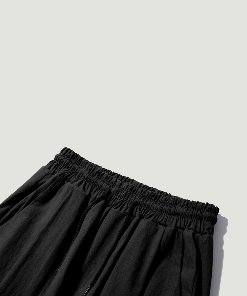 EASE Linen Elastic Waist Pants [Oversized Fit]_Black_Unisex