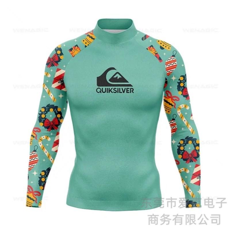 QUIKSILVER Surfing Suits Sun-Protection Quick-Dry Snorkeling Diving Men s Long-Sleeved Jellyfish Swimming Top 4XL