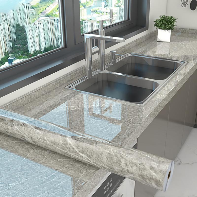 Marble Kitchen Self-adhesive Oilproof Tile Wallpaper Moisture-Proof Countertop Pantry Sticker Bathroom Waterproof Wall Stickers