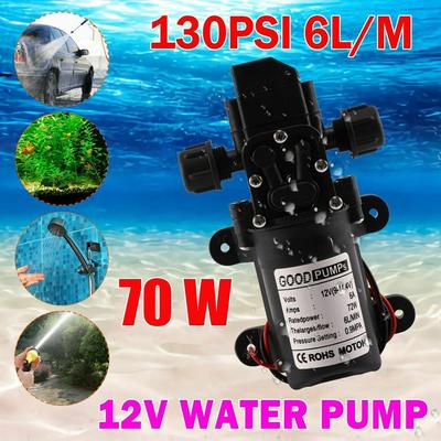6L/Min 70W Electric Diaphragm High Pressure Agricultural Self Priming Pump Water Sprayer Car Washing Water Pump