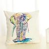 Creative Cartoon Elephant Cushion Cover Cotton Linen Elephant Printing Pillow Case For Sofa Home Decoration Almohada Zt89