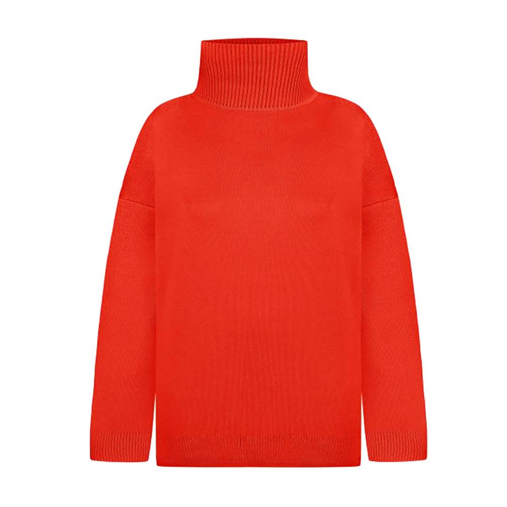 Women's Spilt Turtleneck Sweaters Oversized Long Sleeve Knitted Pullover Tops Casual Fall Winter Trendy Outfits Solid Color Basic Sweaters for Women