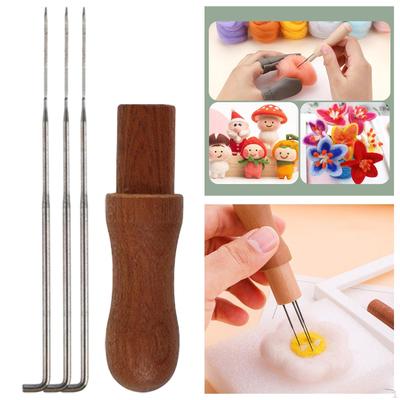 Bordado Aguja Punzón Aguja Labores Mango de Madera DIY Costura Tejido Herramienta Alfiler para