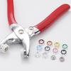 9.5mm Metal Snap Installation Tool for Baby Clothes - Five-Prong Hand Press Pliers Set with Hollow Male-Female Snap Closure.