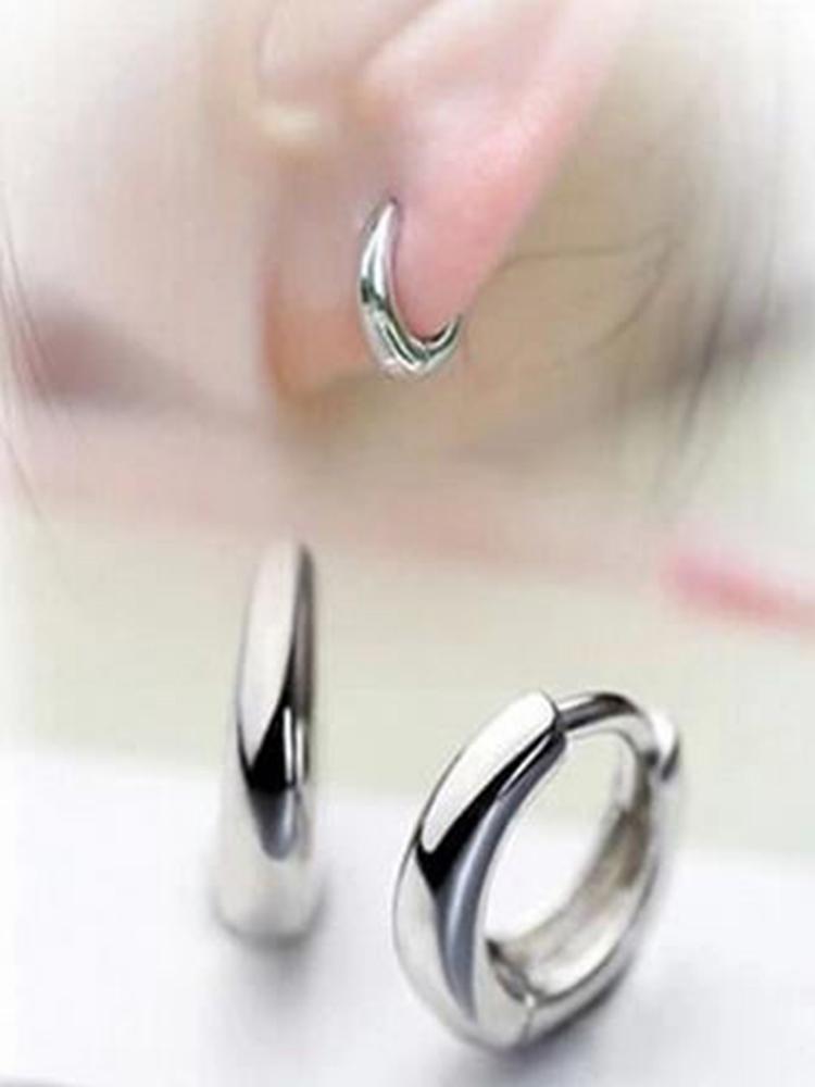 

XIYANIKE Silver Color Simple Earring Thick Small Round Earrings Circle Earrings for Women Man Fashion Jewelry New VES6127