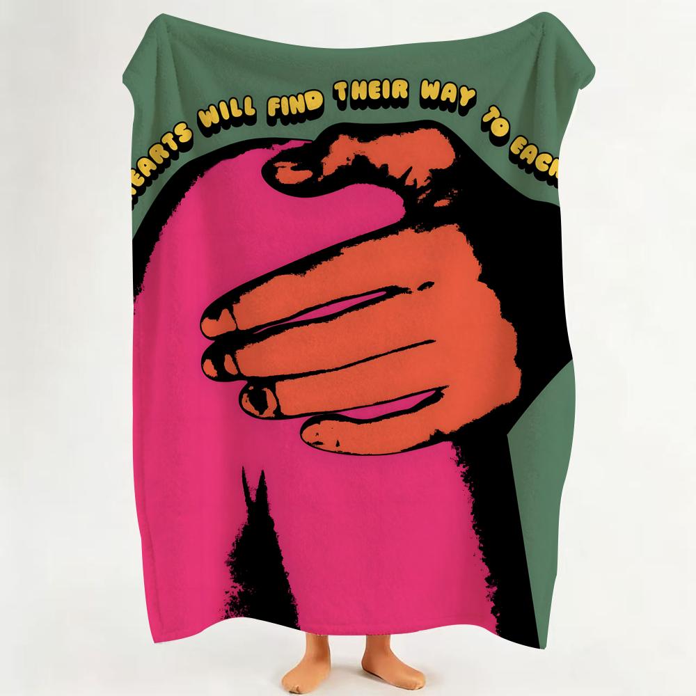 

Poster C Creative f finger p poster Throw Flannel Throw Blanket Suitable for Sofa Living Room Bedroom 75cmx90cm