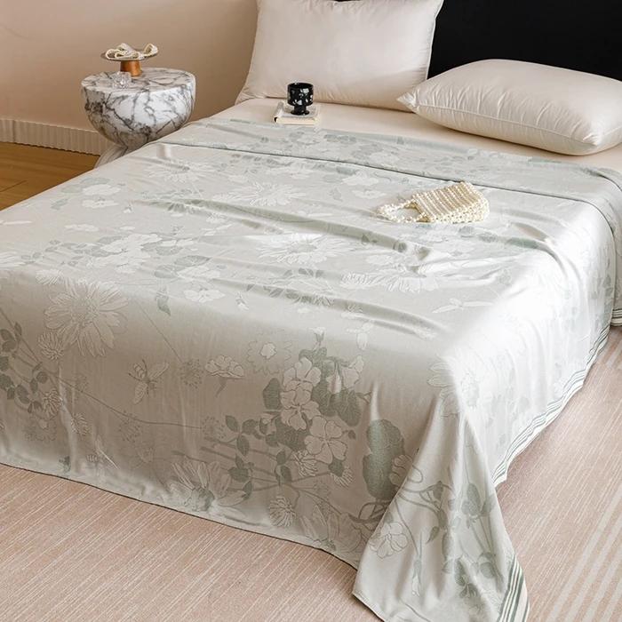 2025 New Smooth Bamboo Fiber Jacquard Multifunctional Double-layer Gauze Cold Blanket Towel Quilt