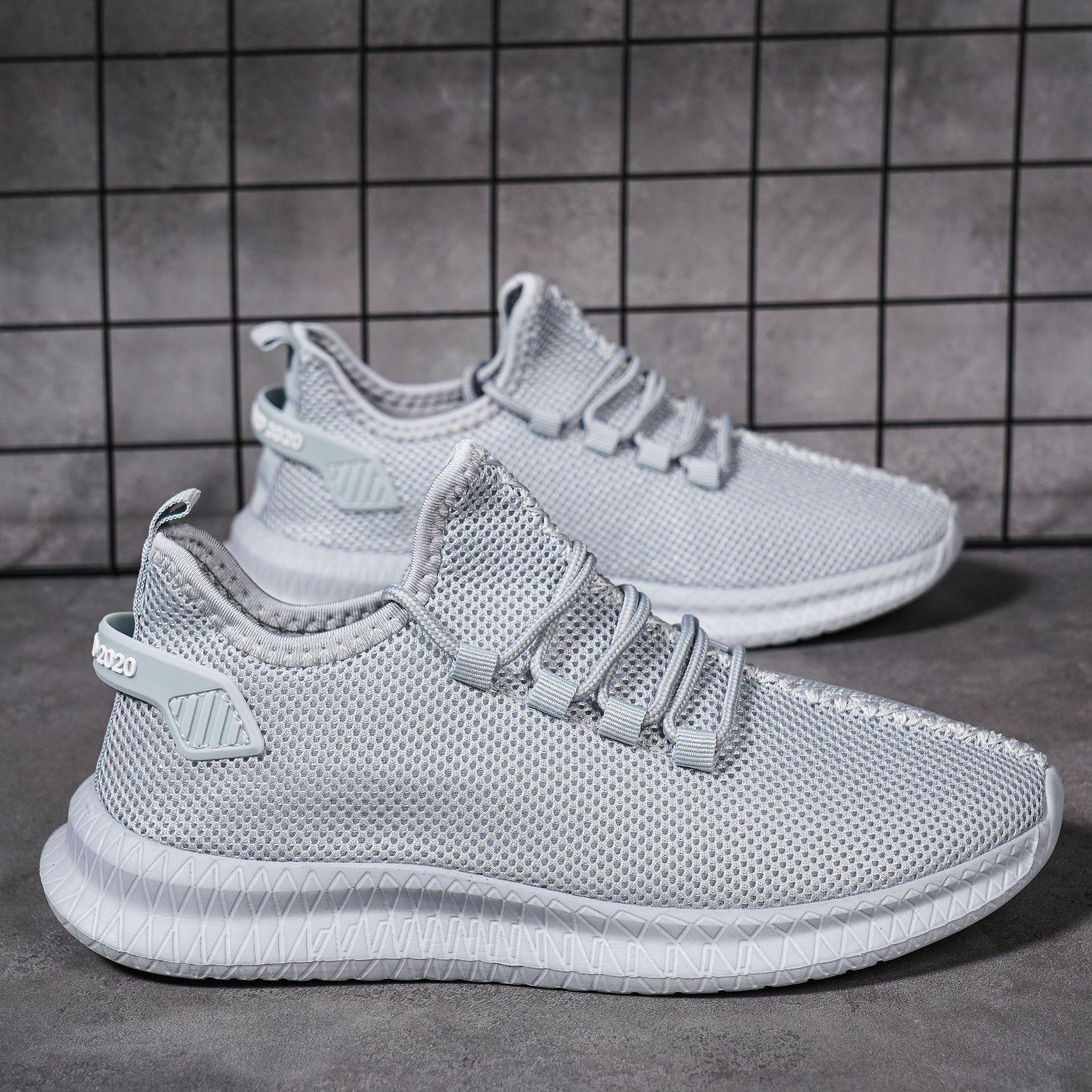 

2025 Летние Модные Мужские Сверхлегкие Кроссовки для Бега Fujeak - Дышащие Сетчатые Повседневные Кроссовки с Противоскользящей Функцией, Однотонные 45 серый