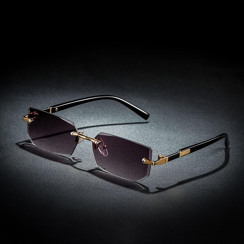 1/2 pièces Lunettes Sans Monture Mode Bord Coupé Tendance Pour Conduire Voyage Plage Affaires Hommes Lunettes Élégantes