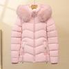Cotton clothes short women's new models small fashion waist double line line big fur collar windproof sleeves cotton coat