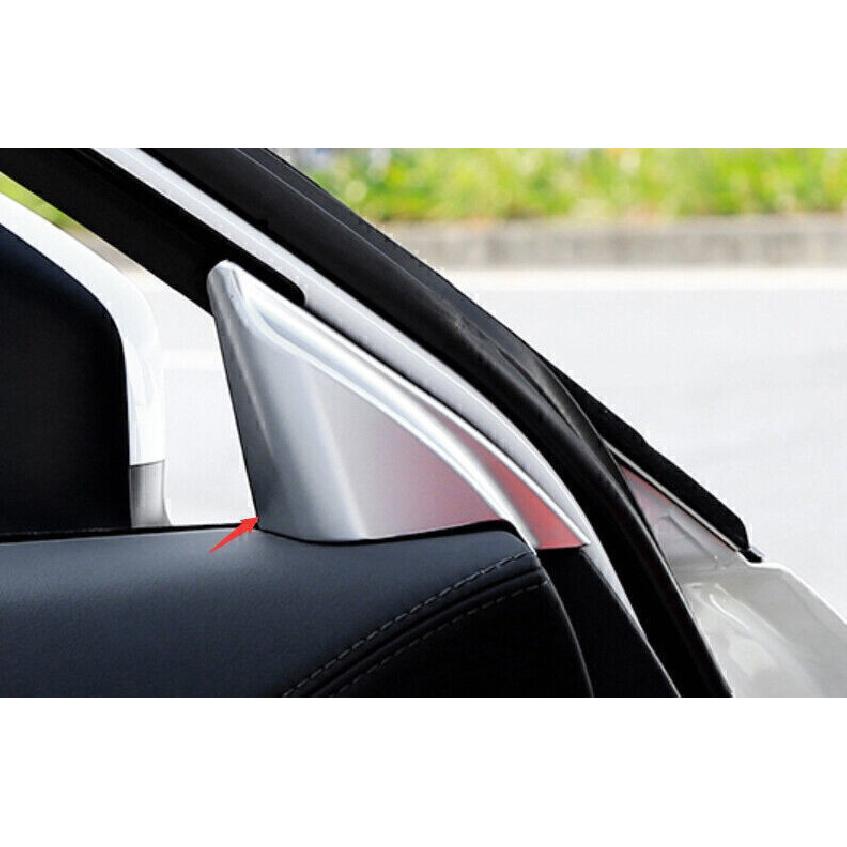 For Mazda CX-5 2017-2024 Matte Silver Car Front Triangle A Pillar Cover Trim 2PC