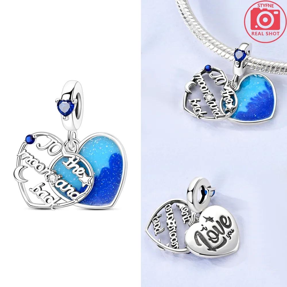 Classic Exquisite Original Blue Fashion Astronaut Space Rocket Series Copper Charms Beads Fit Bracelet Diy Ornament Gifts