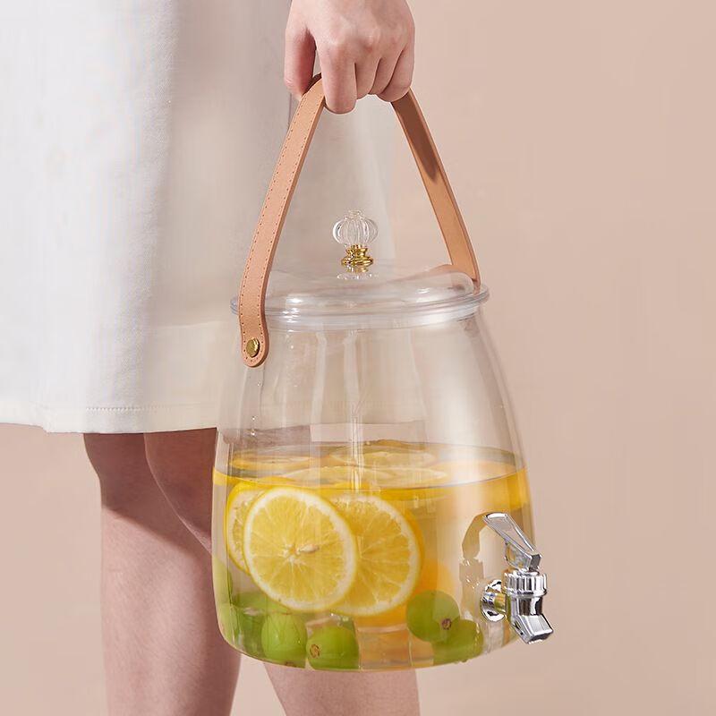 Glass Fruit Tea Beverage Dispenser with Faucet