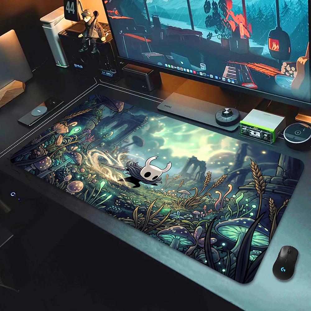 90x40cm Gamer HD Mouse Pad Anime Rubber Mausepad Hollow Knight Lock Edge Keyboard Rug Large Computer Company Office Long Deskmat