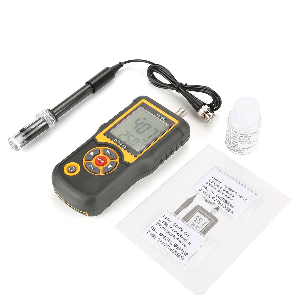 HT‑1202 High Precision Digital Water Quality Tester PH MV Tester Temperature Meter 0 14PH