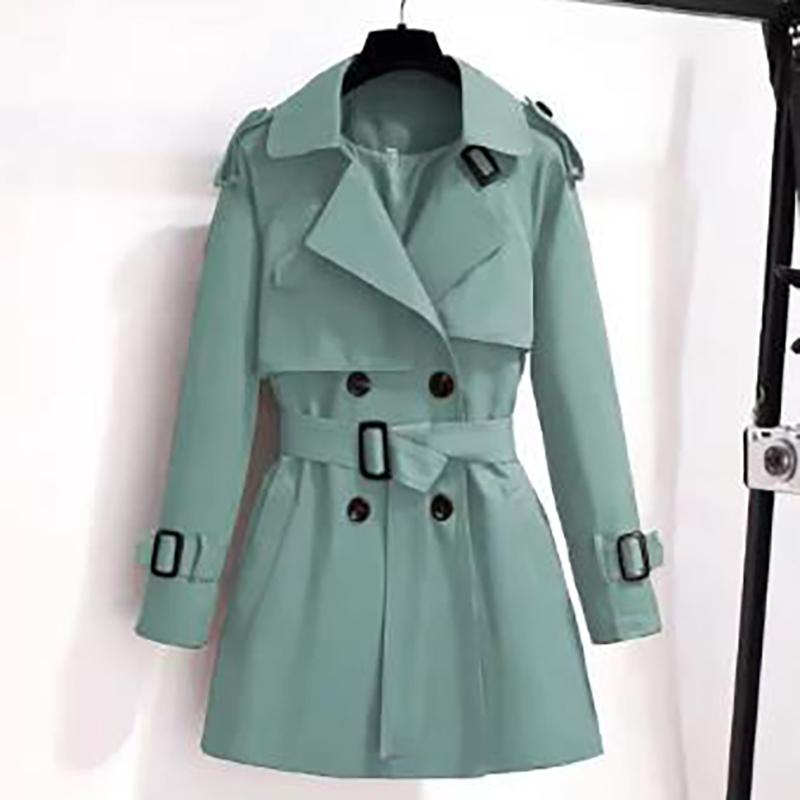 Dámské Jarní Podzimní Bundy Kabáty Korejské Elegantní Dámské Větrovky Double Breasted Streetwear Trench Outerwear