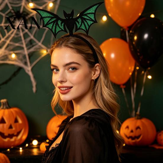 Witch Costume Accessories Halloween Bat Headband, Felt Glitter Hairband Photo Booth Props for Costume, Festival Masquerade Party Prop Headband Adults