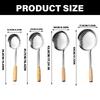 201Stainless Steel Strainer Ladle Large Mesh Skimmer with Wood Handle Oil Skimmer Spoon Suitable for Kitchen Use