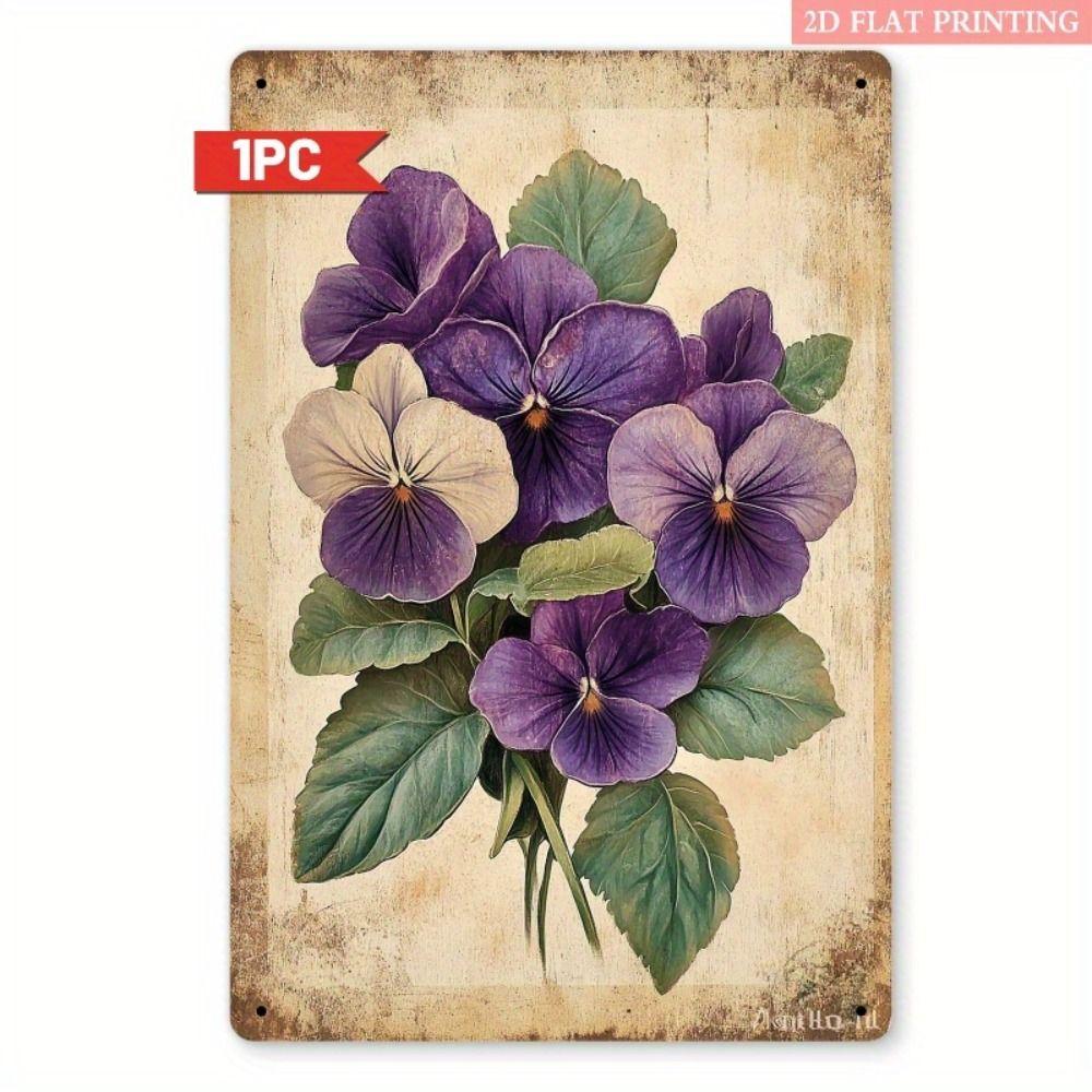 Vintage Metal Tin Sign Easter Bunny with Eggs Wall Decor Home Kitchen 20x30cm