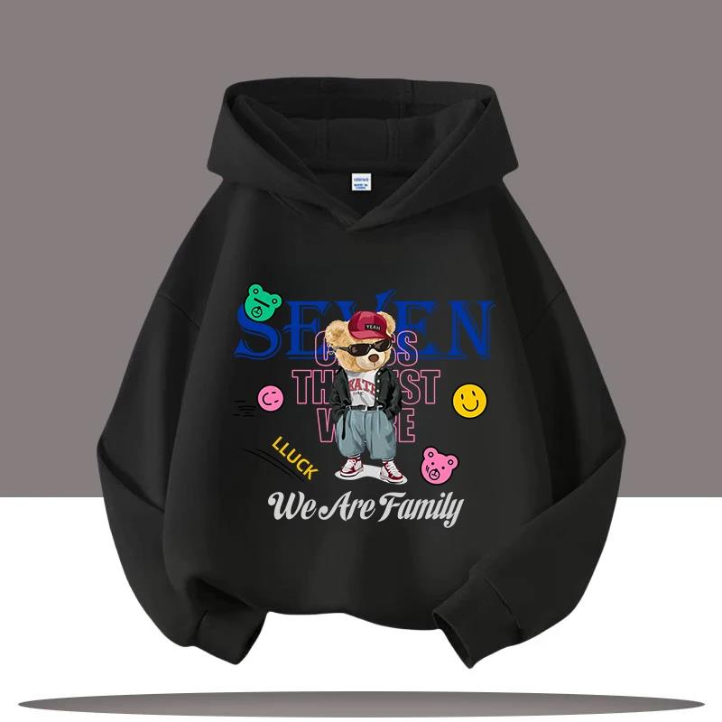 Autumn Winter Children's Hoodies Teddy Bear Pullover Fashionable Boys' Girls' Hoodies Comfortable Children's Tops