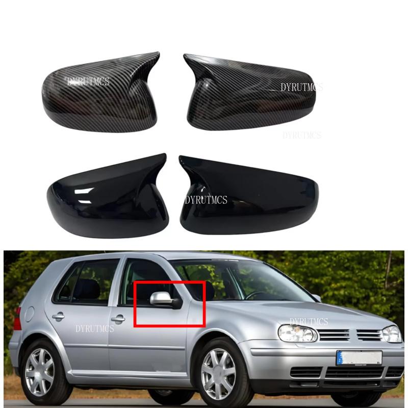 Fit For Volkswagen VW Golf MK4 2002 2003 -2005 Car Rearview Side Mirror Cover Wing Cap Sticker Rear View Case Trim Carbon Fiber
