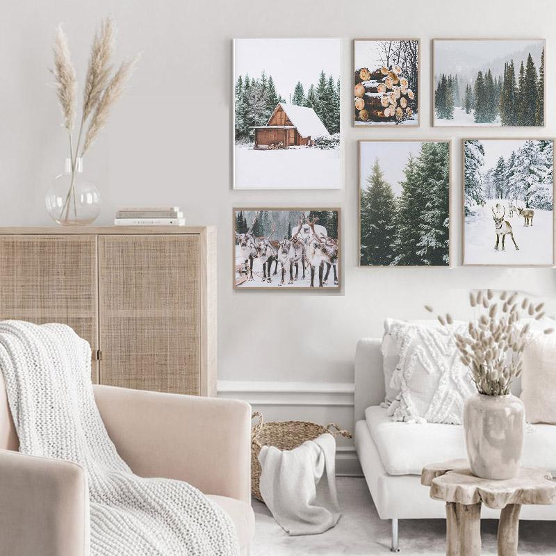 

Скандинавское Рождество, олень, Лось, зимний лес, настенная живопись на холсте, постеры и принты, фотографии, фреска для комнаты, украшение для дома