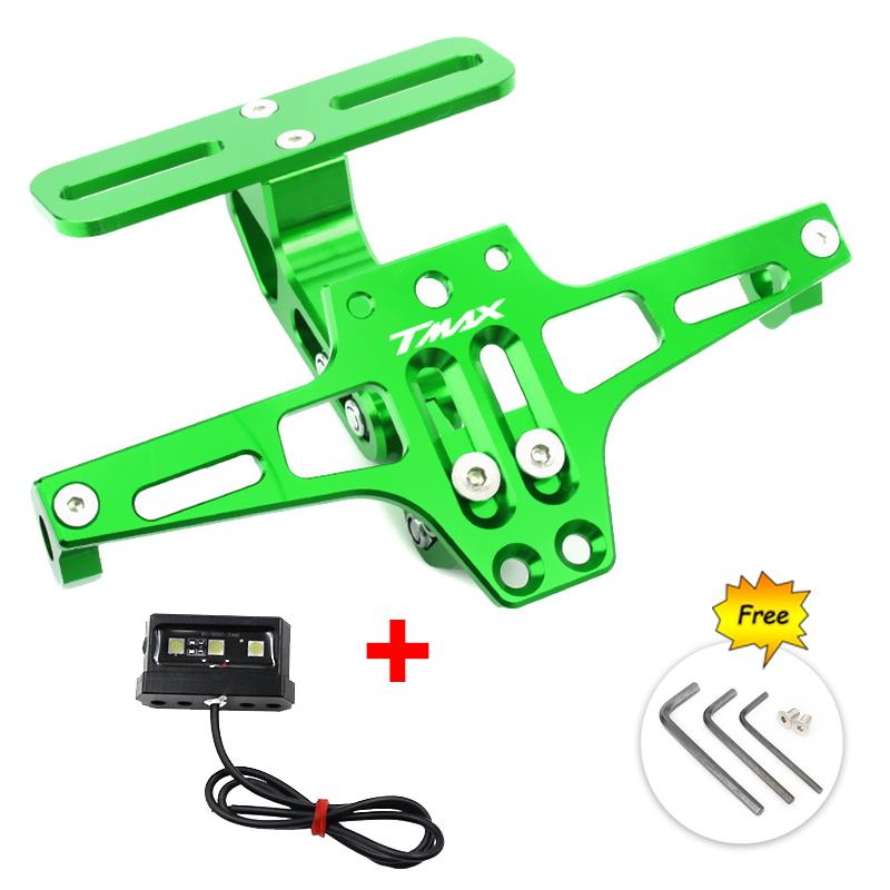 For YAMAHA T-Max 500 TMAX 500 TMax 530 Motorcycle Adjustable Rear Tail Tidy License Plate Holder Bracket LED Light