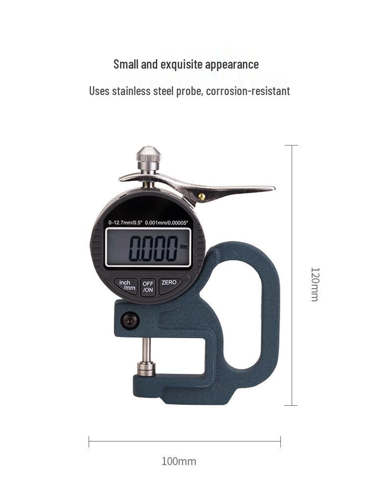 Digital Thickness Gauge for Pipe, Paper, Film, Fabric, Tape, Leather - Large Span Desktop Meter