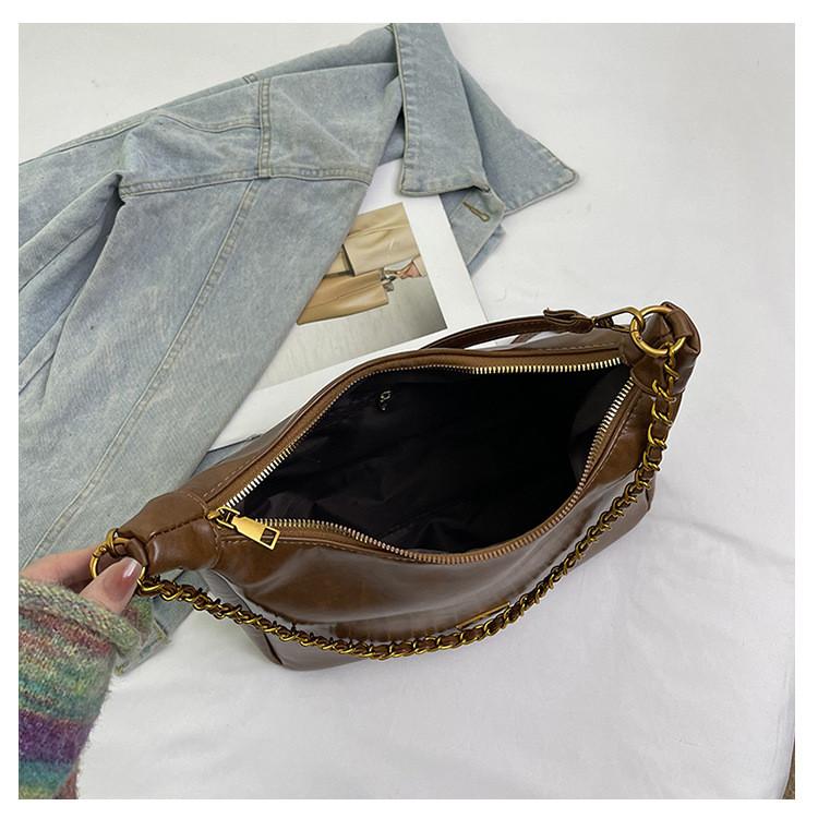 IELGY Korea Underarm Bag Trendy Retro Tote Bag Casual All-Match Chain Shoulder Messenger Bag