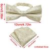 Floral Jacquard Adjustable Pre Tied Bows Tie and Pocket Square Set for Men Formal Wedding Party Prom Necktie Neckwear