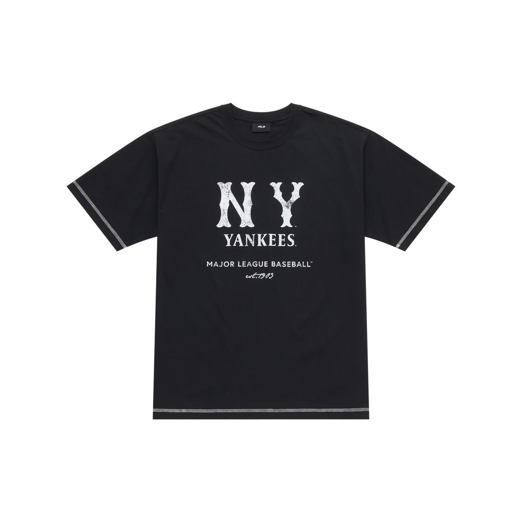 New MLB New York Yankees Basic Collection SS25 T Shirt Unisex Black 3ATSB1153-50BKS