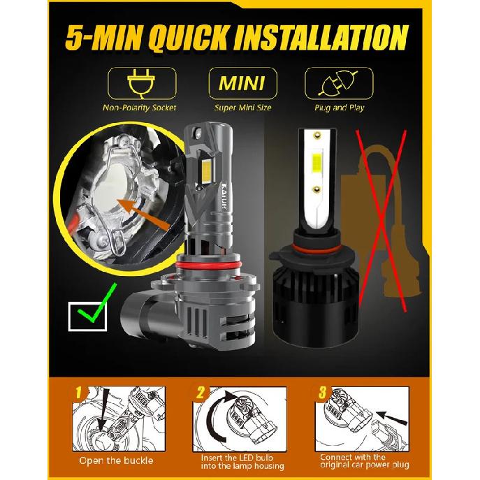 Katur 2x 9005 HB3 Car Led Headlight Bulb Fog Light DRL 20000LM 100W High Power 6000K White For Subaru Outback Forester Impreza