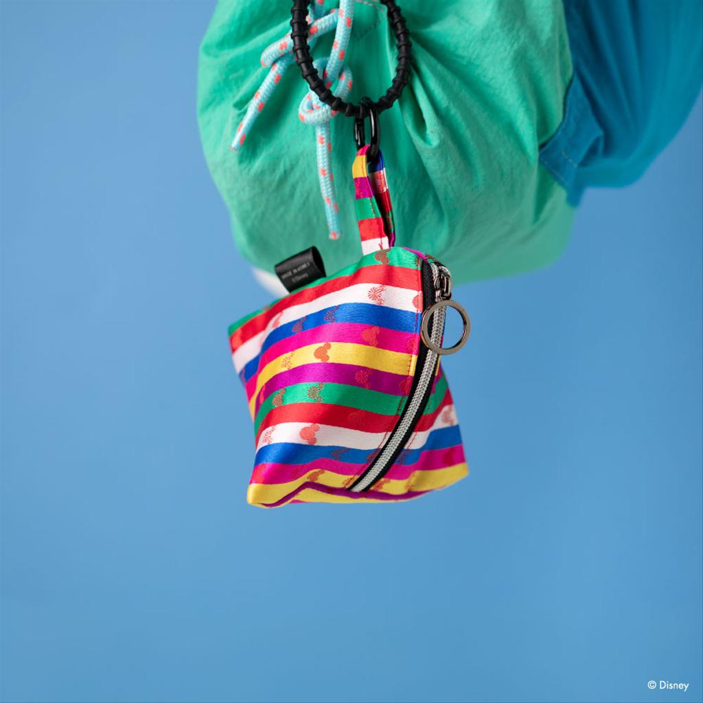 Mickey Saekdong Mini Pouch Keyring – Korean Traditional Striped Charm