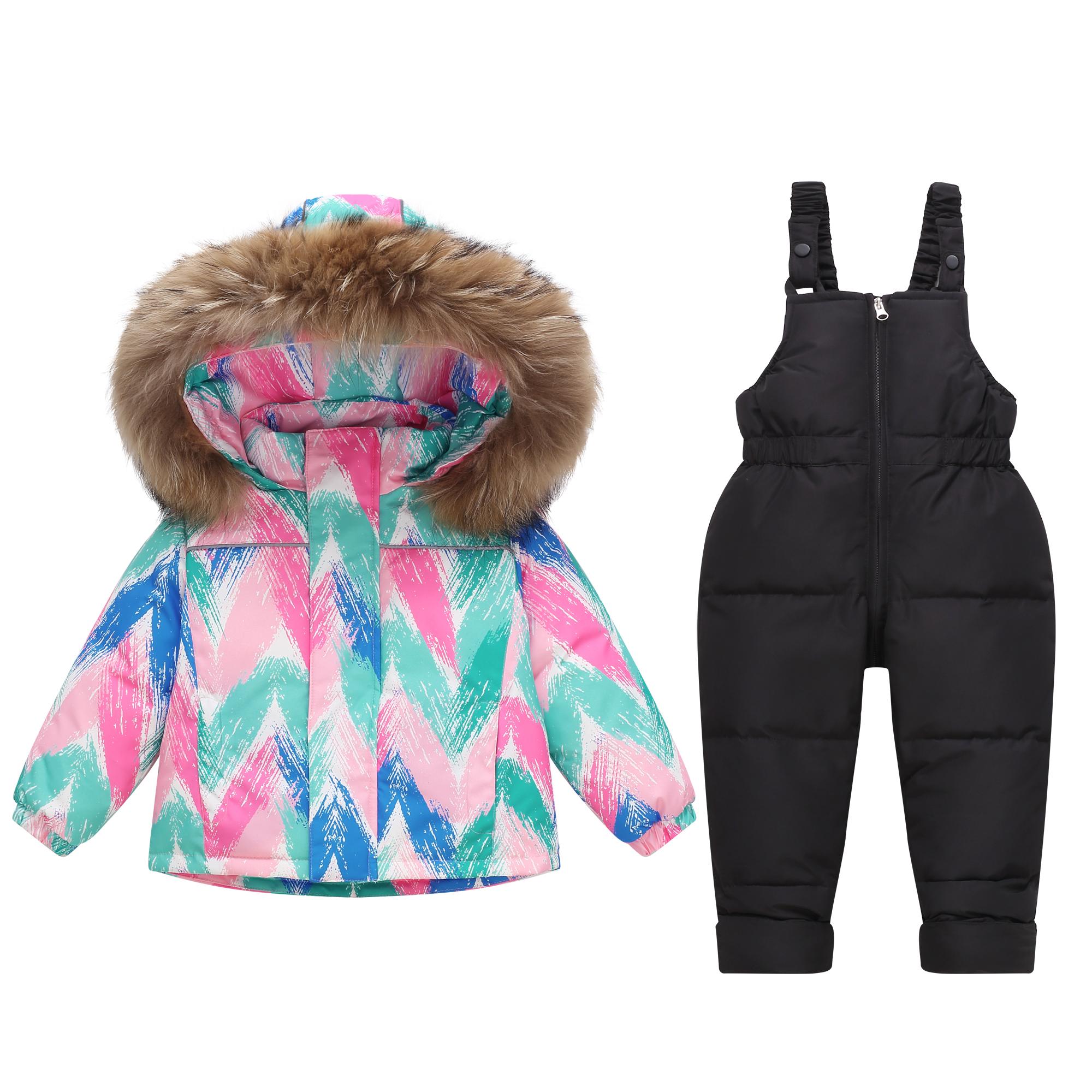 

Зимний пуховый комплект куртка и брюки для малышей мальчиков и девочек – 90% пух белой утки, ветрозащитная теплая верхняя одежда, 1–6 лет 120