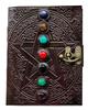 Leather Seven Stone Journal: Embossed Pentagram, Celtic Design