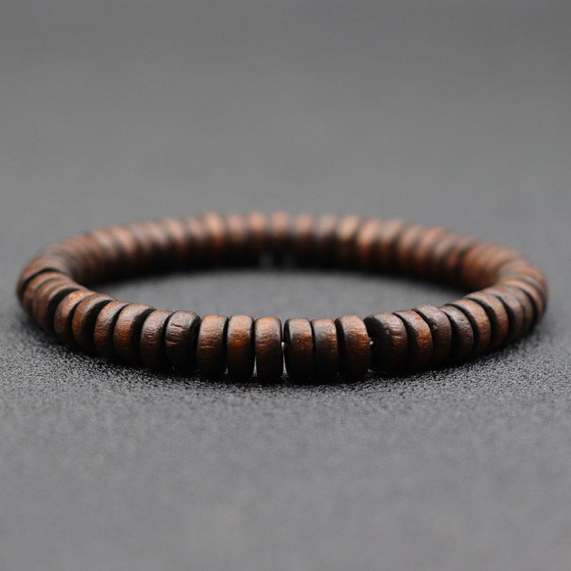 Minimalist Natural Wooden Bracelet Homme Coir Wood Beaded Braclet Man Hand Accessories Buddha Brazalete Men's Fashion Pulsera